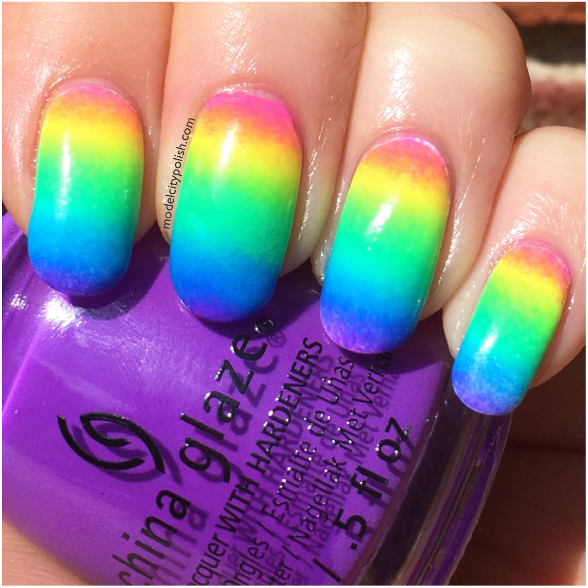 Neon Rainbow with China Glaze